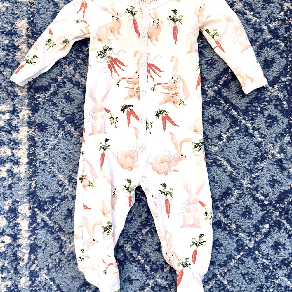 Hart + Land Organic Pima Easter Bunny Pajamas, size 3-6 months